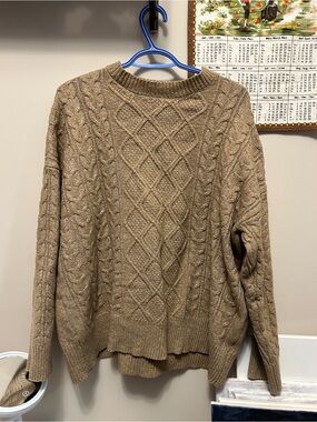 Tan cable knit sweater